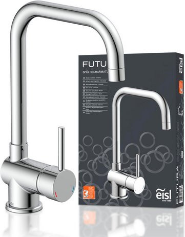 Eisl Spültischarmatur Futura Einhebelmischbatter mit schwenkbarem Auslauf in Chrom Silber - Bild 1