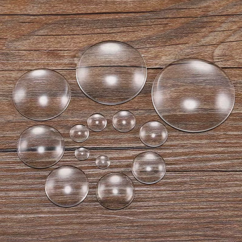 Glas-Cabochon, rund/oval/quadratisch, transparent, Weiß, Unisex - Bild 2