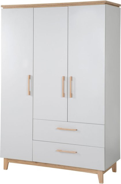 ROBA Kleiderschrank Caro, 3-türig mit integrierten Schubladen, braun/grau, B: 141,0 cm, T: 55,0 cm, H: 200,0 cm - Bild 1