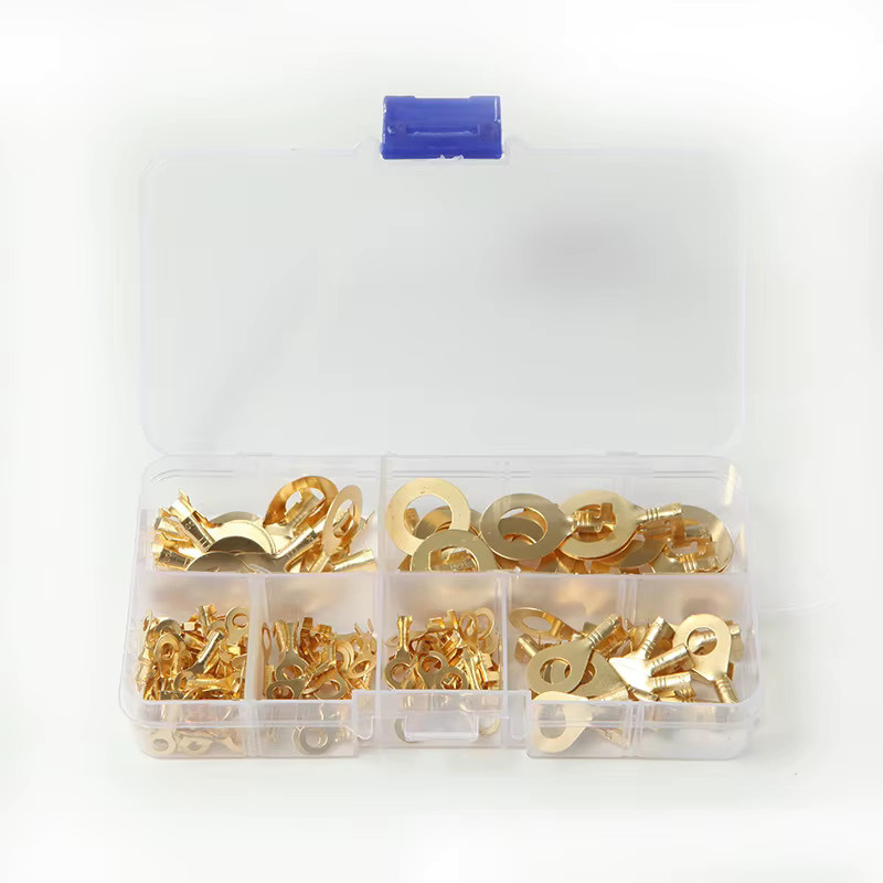 JORPETS 150er Set Runde Kabelschuhe DJ431 O-Typ Kupfer Terminals Goldfarben - Bild 2