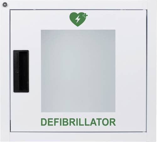 MEDX5 Universal Defibrillator AED Metallwandkasten für Innen mit Alarm, weiß - Bild 1