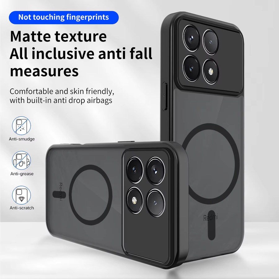 Stoßfeste Xiaomi Phone Case Hülle für POCO X8 Pro, X8 Pro Max, F8 Pro und F8 Ultra in Schwarz mit mattem TPU-Rahmen und Unterstützung für kabelloses Laden - Bild 4