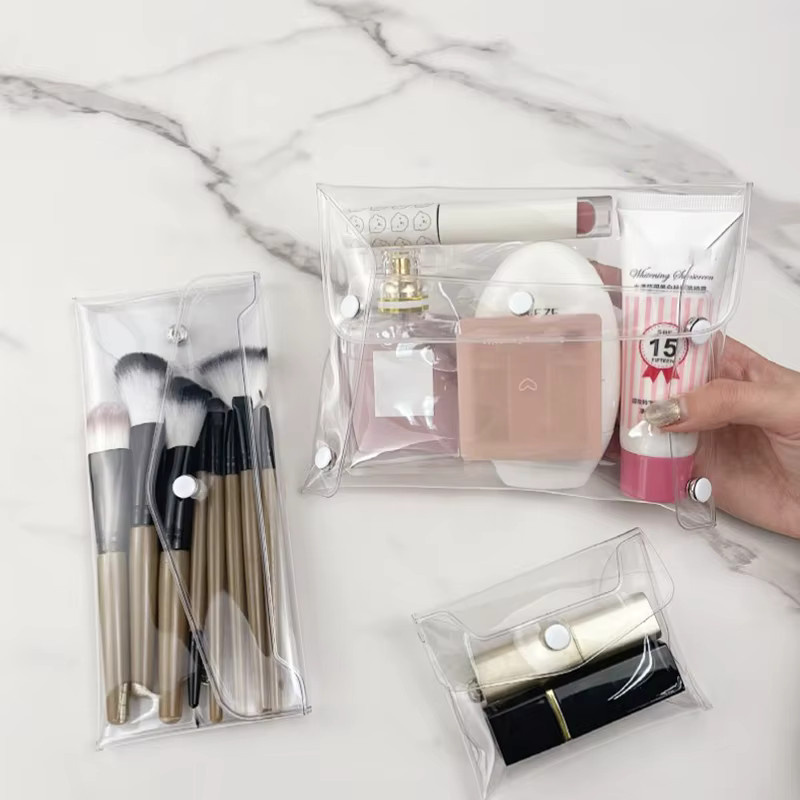 Tragbare transparente Kosmetiktasche aus wasserdichtem PVC als Organizer für Make-up, Pinsel und Schreibwaren - Bild 2