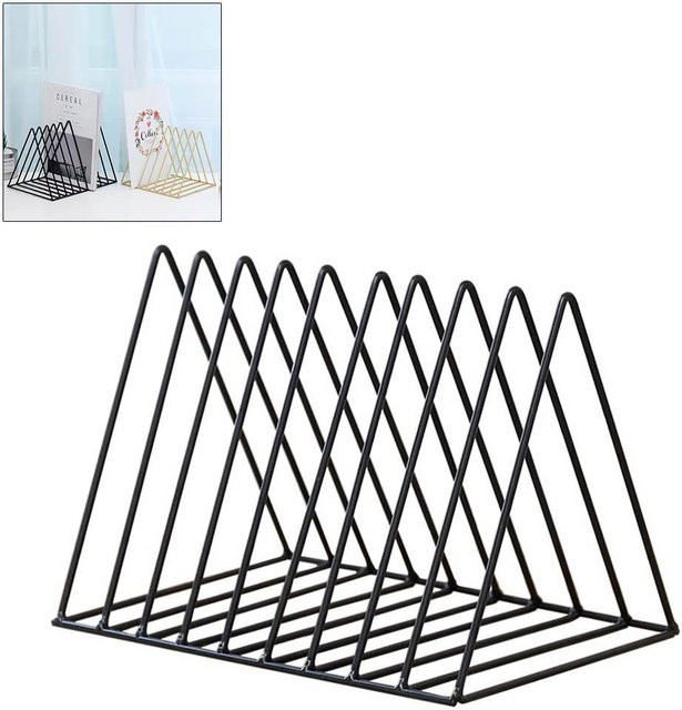 CosyHome Desktop Aufbewahrungsregal Nordisches Dreieck aus Schmiedeeisen in Schwarz, B: 17,8 cm, T: 17,0 cm, H: 7,0 cm - Bild 1