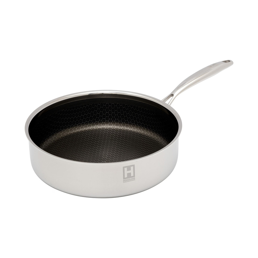 Hensslers Schmorpfanne aus Edelstahl mit Wabenstruktur, Silber, Durchmesser: 26 cm - Bild 1
