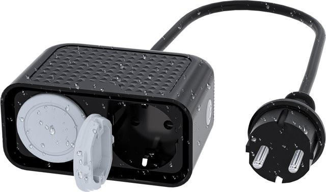Doodle Smartlife WLAN Outdoor-Steckdose IP44 wasserdicht in Schwarz mit Fernsteuerung und Timer für Alexa und Google Assistant - Bild 1