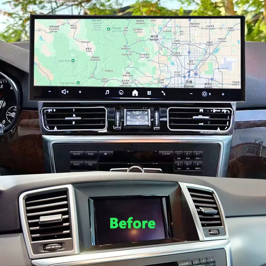 YANFU Multimedia-Display mit 15,8-Zoll-Touchscreen für Benz ML W166 GL X166 GLE GLS (2013-2015), kabelloses CarPlay, Android Auto und Navigation, Schwarz - Bild 3
