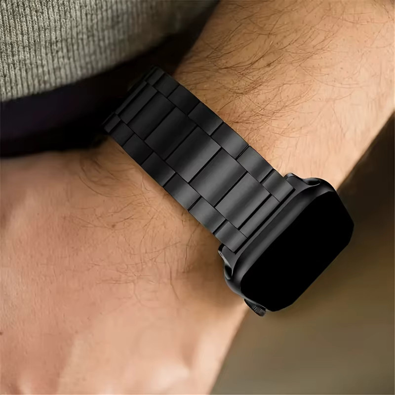 Uhrenarmband Edelstahl, Schwarz, Unisex - Bild 4