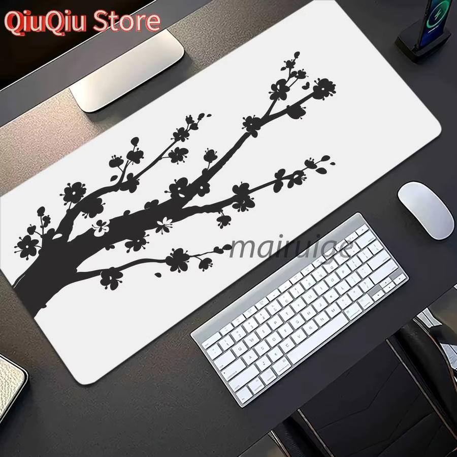 Potdemiel Mauspad Ink Sakura Design XXL, rutschfestes Gummi-Tischset mit genähten Kanten für Computer und Büro - Bild 2