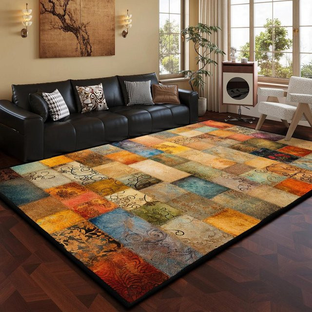 Moderner abstrakter Teppich Lodestar in Mehrfarbig, rutschfest und waschbar, B/T: 120 x 160 cm - Bild 1