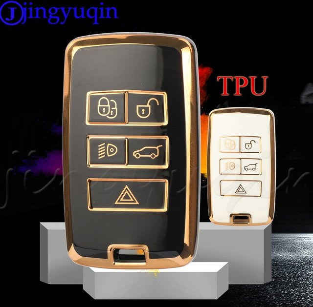 Jyq TPU Auto Schlüsselhülle für Land Rover Range Rover Sport Velar Evoque Freelander Discovery und Jaguar XF XJ XJL XE in Weiß - Bild 1