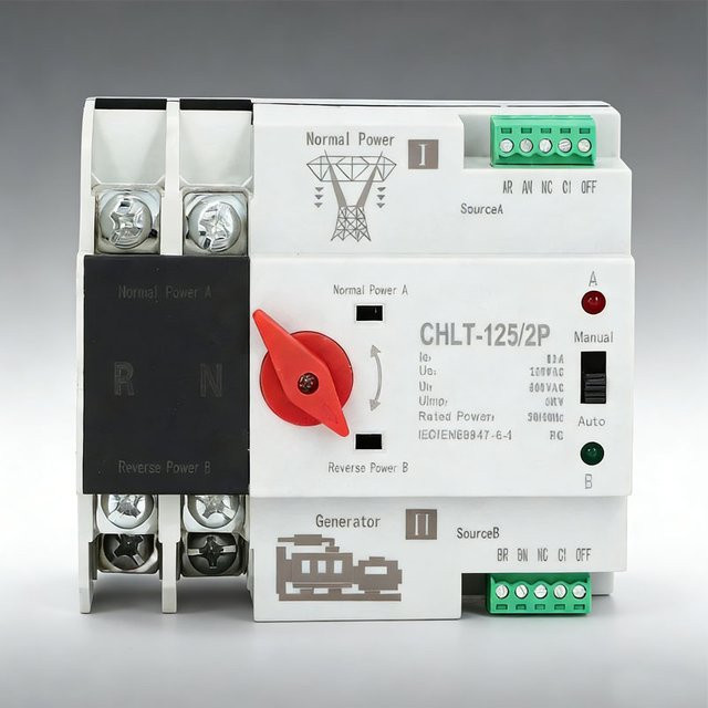 Dual Power Automatic Transfer Switch Elektrischer Wahlschalter für unterbrechungsfreie Stromversorgung 2P in Weiß - Bild 1