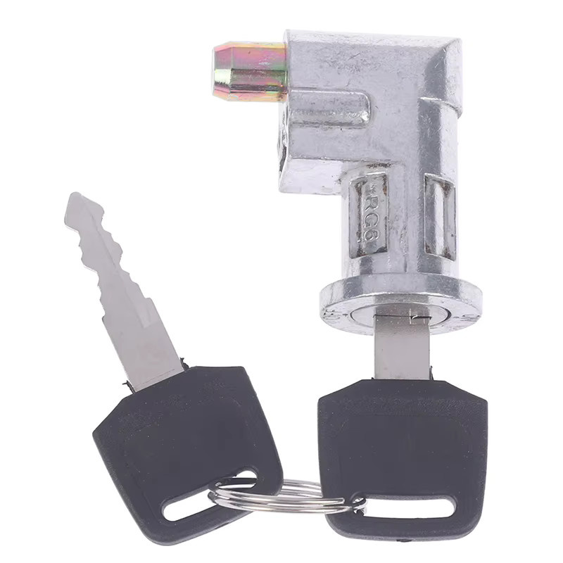 Universal Battery Charger Mini Lock in Silber mit 2 Schlüsseln für Motorräder und Elektrofahrräder - Bild 2