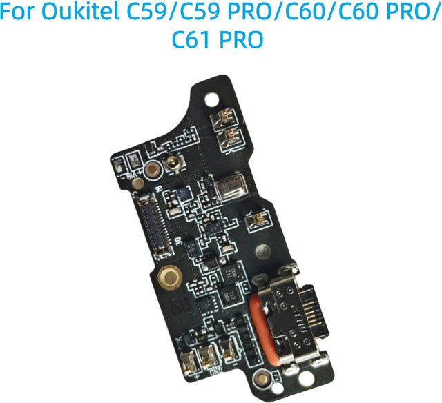Oukitel USB-Ladeanschlussplatine mit Mikrofon in Schwarz für C59, C60 Pro, C59 Pro, C60 Pro und C61 Pro Ersatzteil-Zubehör - Bild 1