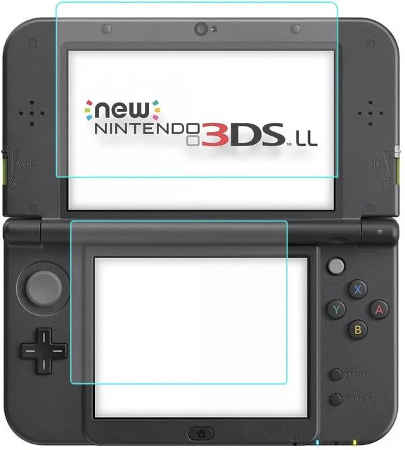 2er-Set gehärtetes Glas Displayschutz für Nintendo New 3DS XL/LL, transparent - Bild 1