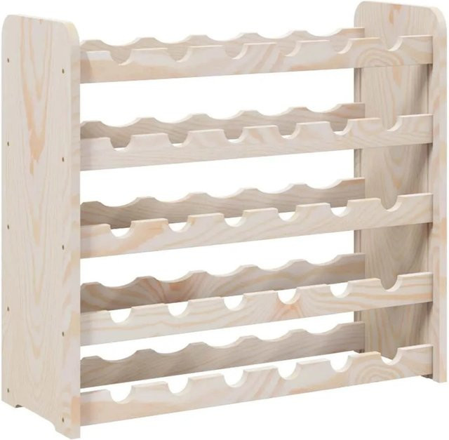 vidaXL Weinregal aus massivem Kiefernholz in natürlicher Optik, Wandmontage, B/T/H: 67,5 x 25 x 60 cm - Bild 1