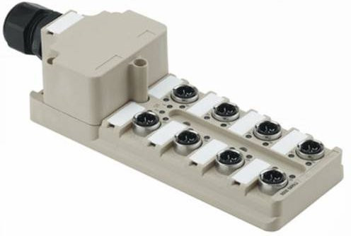 Weidmüller SAI-8-M 4P IDC 1766800000 Sensor/Aktorbox passiv M12-Verteiler mit Metallgewinde, grau - Bild 1