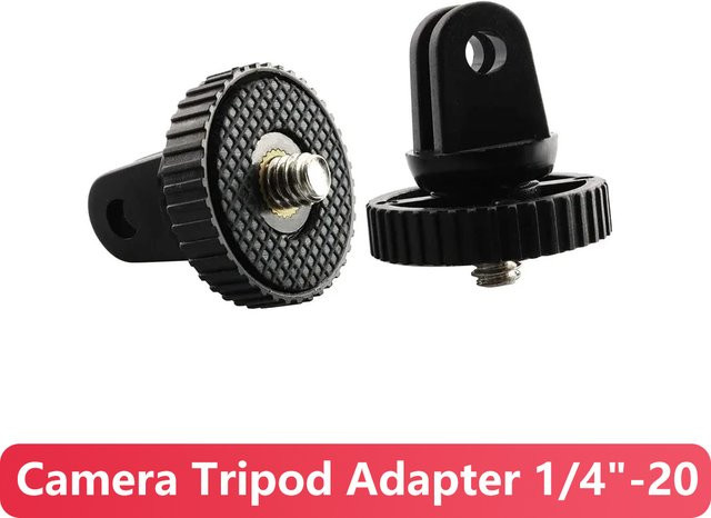 EXSKOF 1/4-Zoll-Schraubstativadapter aus ABS in Schwarz für GoPro Hero 13 12 11 10 9 8, DJI OSMO Action 5 4 3 und Insta360 X5 X4 X3 - Bild 1
