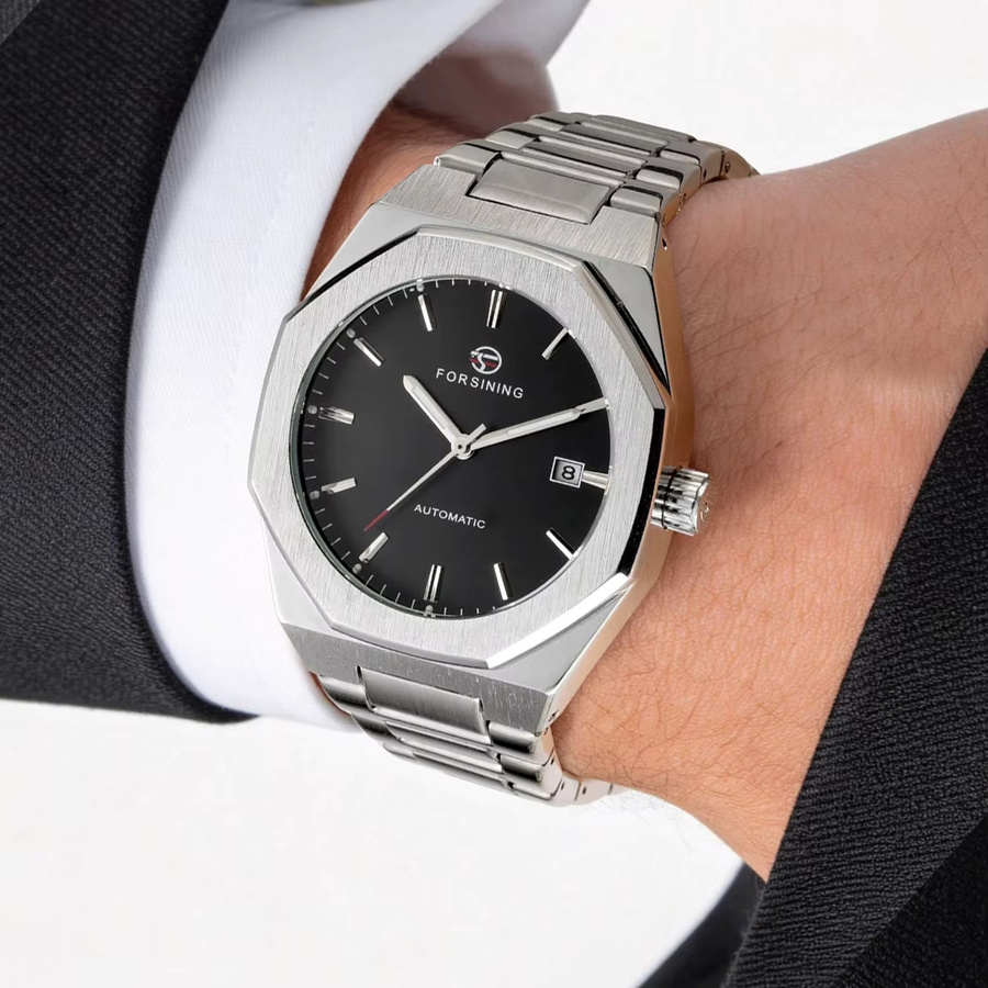 FORSINING Armbanduhr Automatik, Edelstahl, Schwarz, Herren - Bild 2