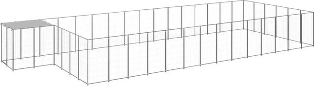 vidaXL Hundezwinger aus Metall in Silber, wetterfest für den Garten, B/T/H: 8,8 x 3,3 x 1,1 m - Bild 1