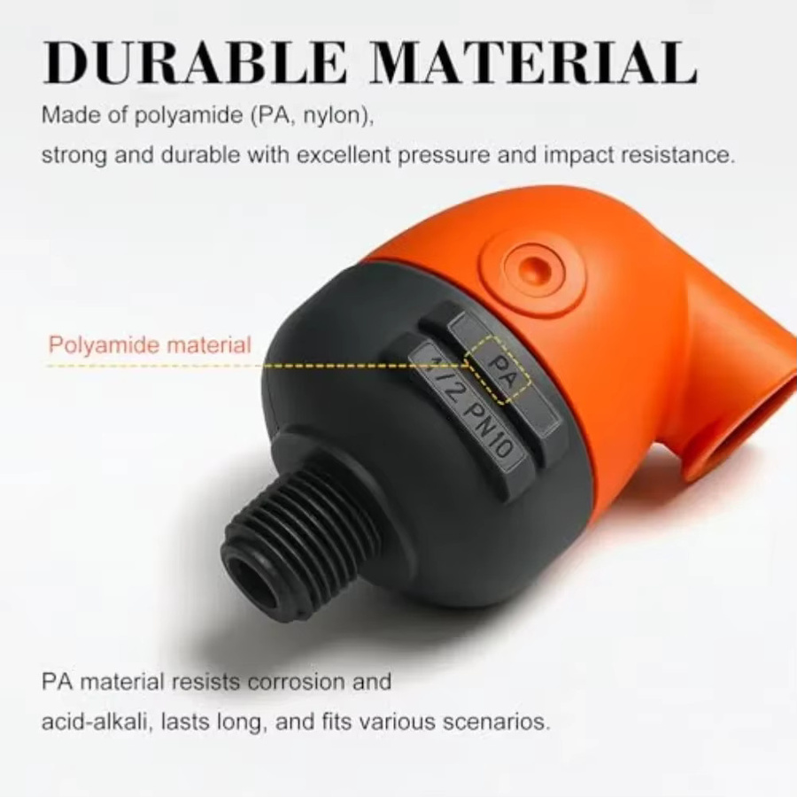 Automatisches Entlüftungsventil mit NPT-Gewinde und dualen Auslässen für Wassertanks in Orange - Bild 2