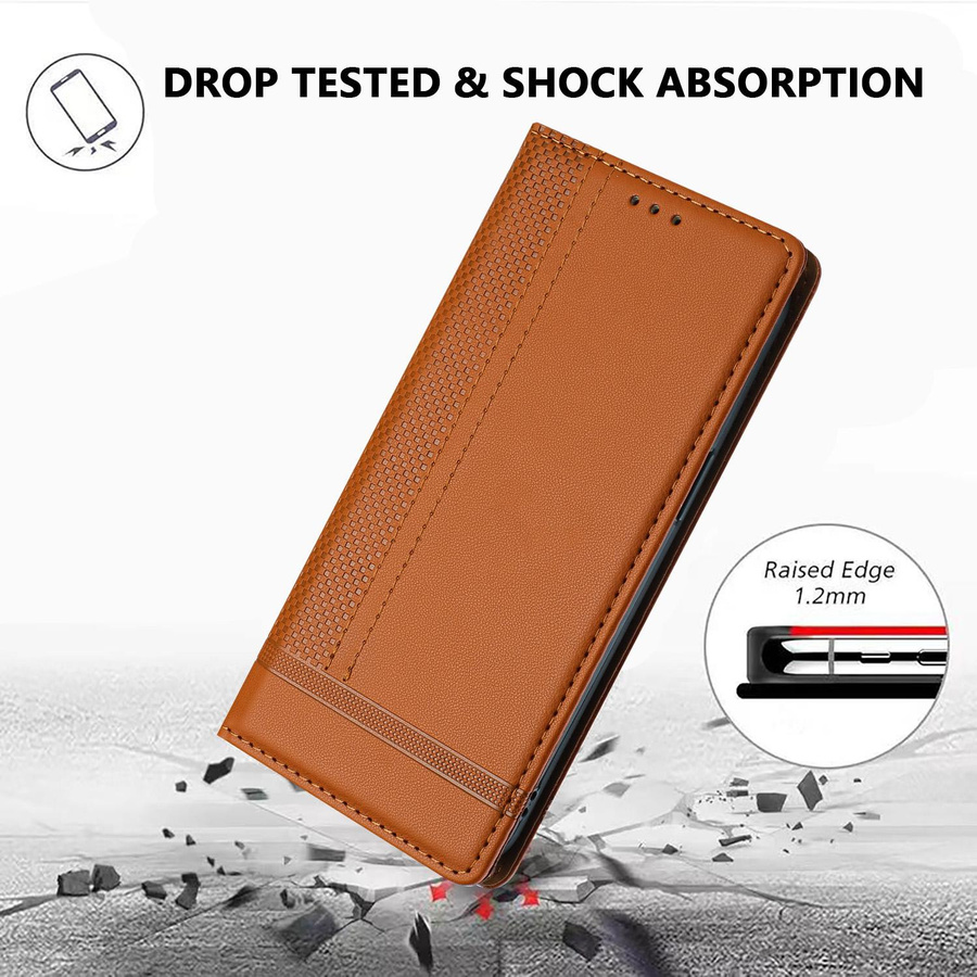 Leder Handyhülle für Motorola Moto G35 G45 G55 G75 G85 G05 G15 Power in Braun - Bild 4