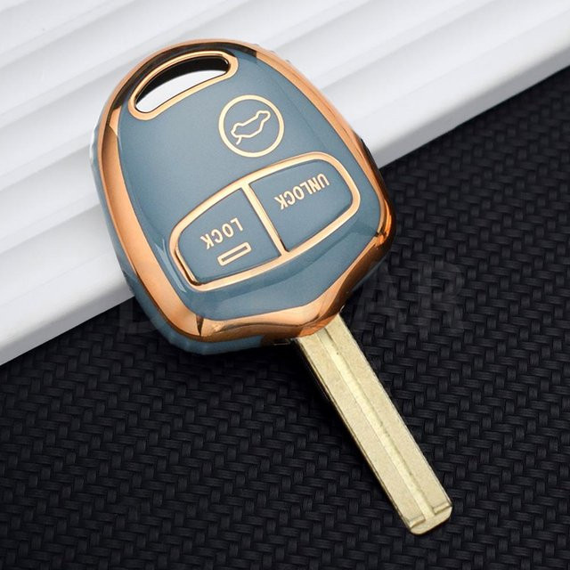 DAFAKEYS Schlüsselhülle für Mitsubishi Lancer EX Evolution Grandis Outlander Triton Pajero ASX mit 2/3 Tasten in Grau - Bild 1
