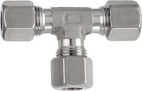 Riegler T-Verschraubung aus Edelstahl 1.4571 in Silber für Rohr-Außendurchmesser 10 mm mit 315 bar - Bild 1
