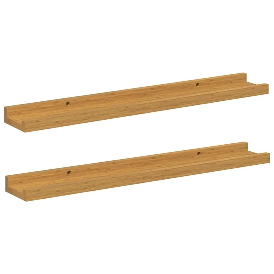 vidaXL Wandregal Set aus Holzwerkstoff in Beige, 2 Stück, B: 60 cm, H: 9 cm, T: 3 cm - Bild 2