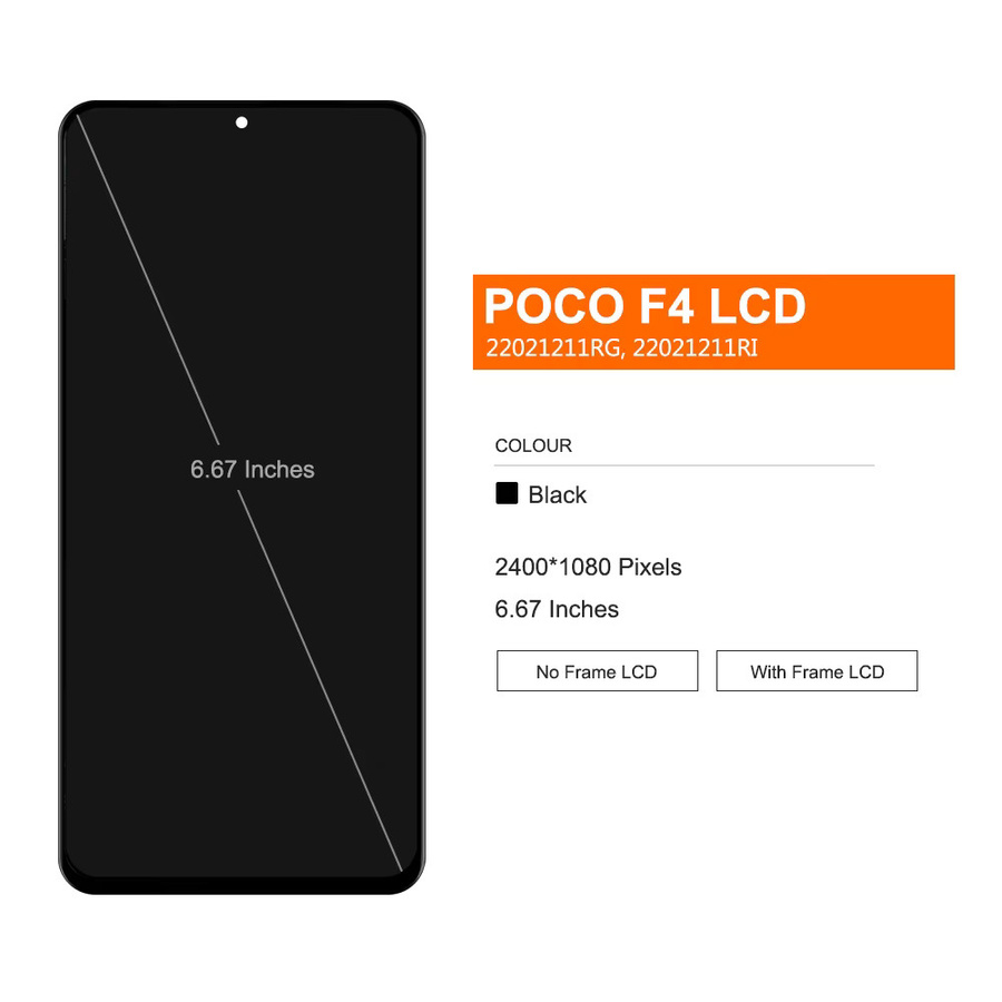 Xiaomi Poco F4 LCD Display Touchscreen Digitizer Montage Ersatzteil in Schwarz für 6,67 Zoll Modelle 22021211RG/22021211RI - Bild 3