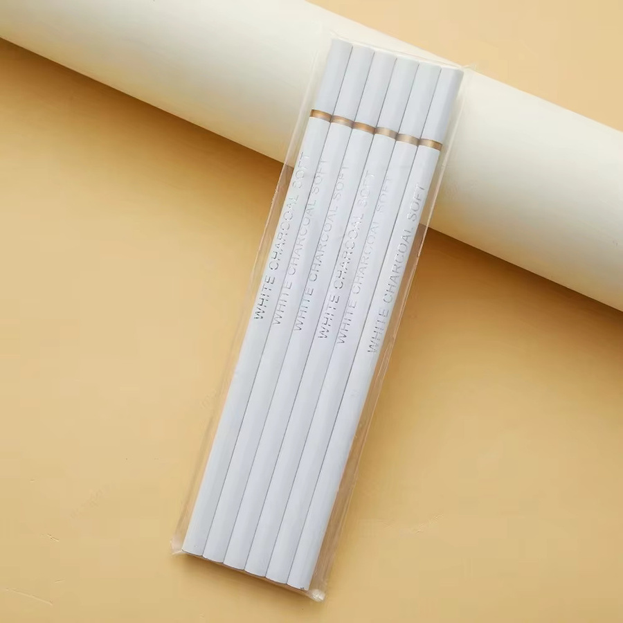3-teiliges weißes Kohlestift-Set aus Holz mit professionellen 2B Skizzenstiften für Anfänger und Profis - Bild 3