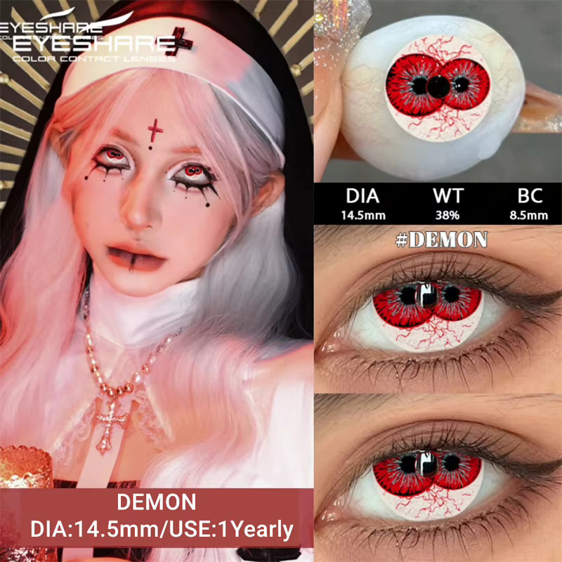 EYESHARE Kontaktlinsen, Weiß, Cosplay, 1 Paar - Bild 2