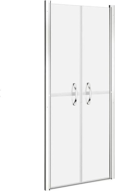 vidaXL Duschtür aus ESG-Glas in Matt mit silbernen Details, B/H: 96 x 190 cm - Bild 1
