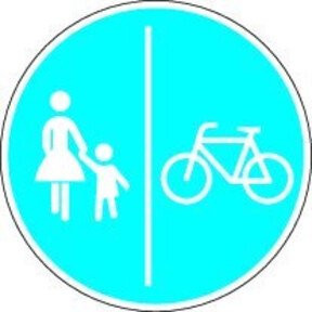 ADCO Markierungsklebefolie für getrennte Fuß- und Radwege, Durchmesser: 60 cm, Farbe: Türkis, Material: Aluminium - Bild 1