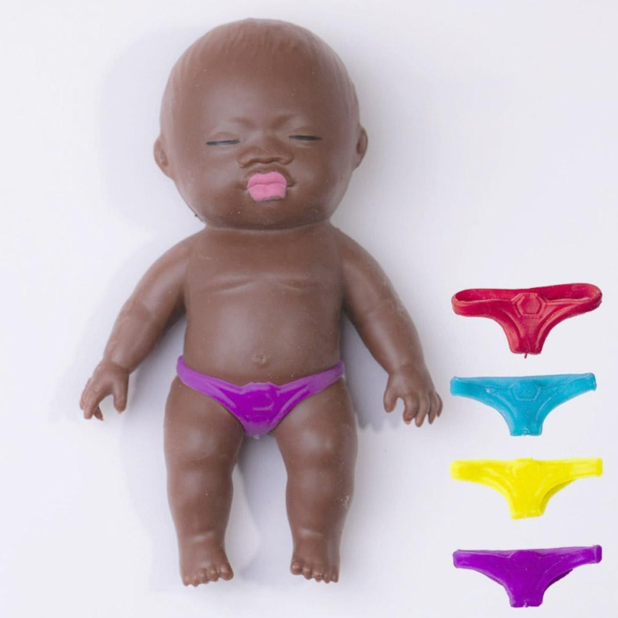 Stressabbau Baby-Puppe Spielzeug, Schwarz Weiß, ab 12 Jahren - Bild 2