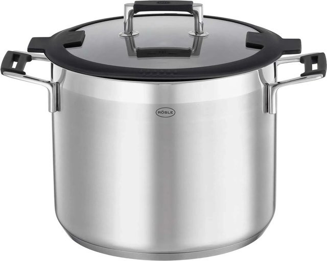 RÖSLE Kochtopf Silence Pro aus Edelstahl in Silber und Schwarz, Durchmesser: 24 cm - Bild 1
