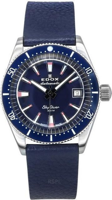 Edox Skydiver Taucheruhr, Automatik, Edelstahl, Blau, Herren - Bild 1