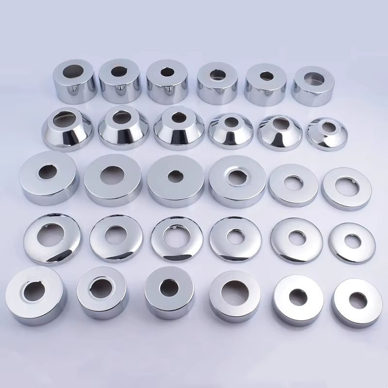 2er-Set Edelstahl Wasserrohrverbinder und dekorative Abdeckplatten für Wand Eckventile in Chrom, 1/2 Zoll und 3/4 Zoll, Farbe: Silber - Bild 3