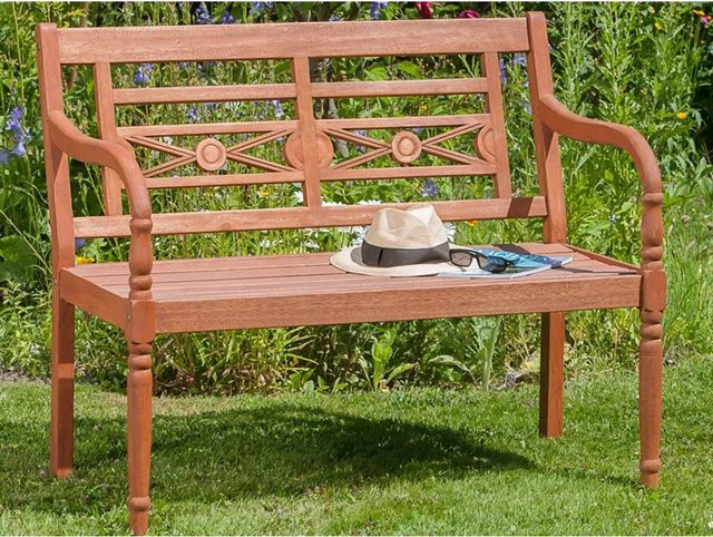 Merxx Gartenbank Havanna 2-Sitzer aus Holz in Braun, B/H/T: 107 x 90 x 60 cm - Bild 1