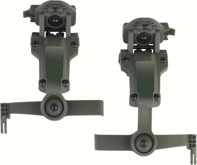 TACWAR Helm-Schienenadapter für PELTOR ComTac Headset Passend für Ops Core ARC Team Wendy MLOK Schiene Farbe: Green - Bild 1