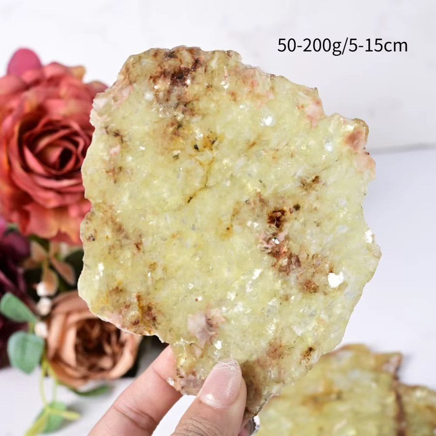 CrystalHola Goldene Lepidolith-Kristallscheibe als runde Mineralprobe in Gold - Bild 1