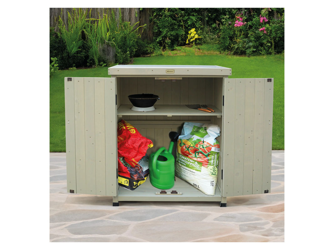 HABAU Gartenschrank Laura in Grau im Landhausstil, B/T/H: 80 x 45 x 92 cm - Bild 2