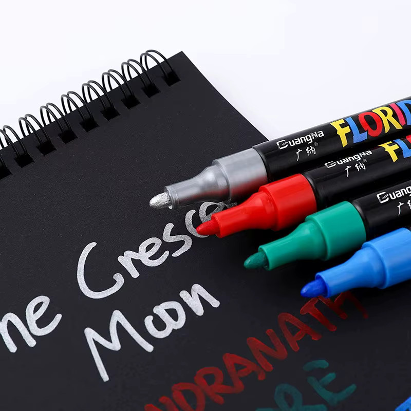 Permanent-Marker-Set mit 20 Metallic-Farben, wasserfeste Stifte für Metall, Gummi und Stoff, Bullet-Spitze, Multicolour - Bild 5