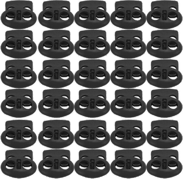 30 Stück GoolRC Metall Cord Schlösser mit Feder Endstopper in Schwarz - Bild 1