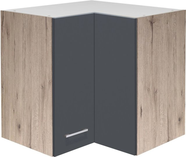 Flex-Well Küchen-Eck-Oberschrank Morena in Basaltgrau und San Remo Eiche, B/H/T: 60 x 54,8 x 32 cm - Bild 1