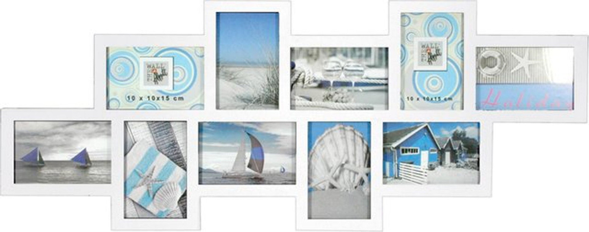 The Wall Galerierahmen weiß für 10 Fotos, B/H/T: 80 x 38 x 3 cm - Bild 1