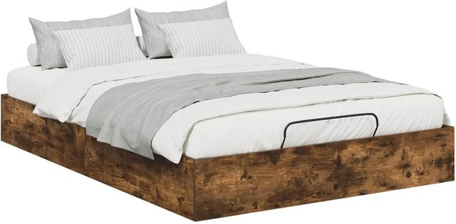 vidaXL Ottoman Bettgestell mit Lift-up-Funktion in Raucheiche, Braun, B/T/H: 120 x 193 x 25 cm - Bild 1