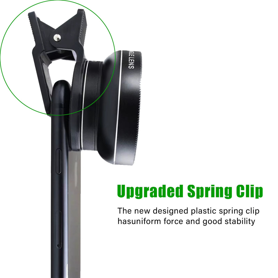 2 in 1 Kamera Objektiv Kit mit 0.45x Super Weitwinkel und 12.5x Makro HD Objektiv für iPhone, Samsung, Xiaomi und Android Smartphones in Schwarz - Bild 6