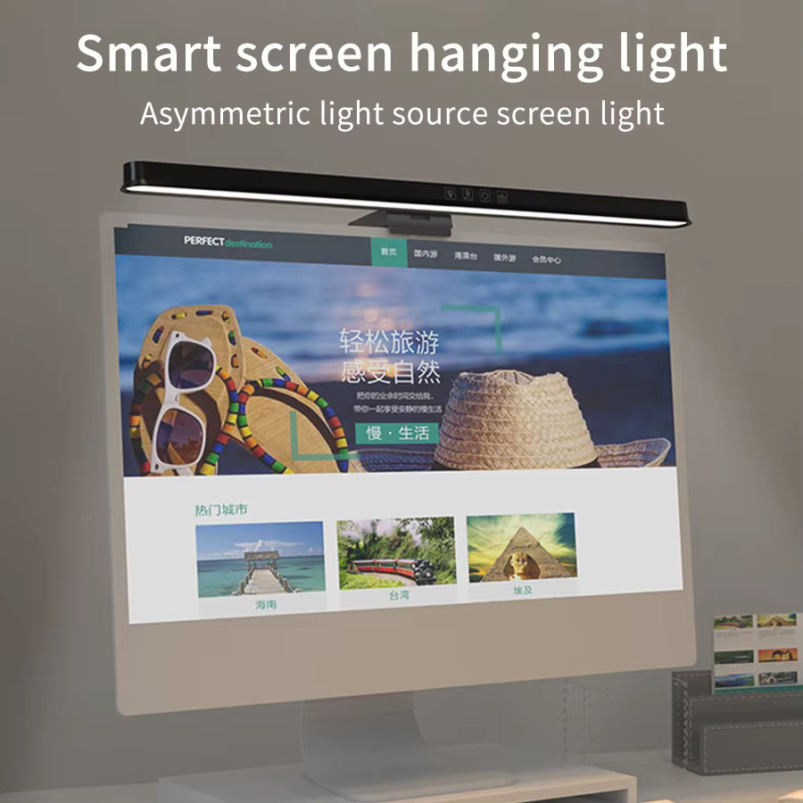 MeeToo RGB LED Monitor Licht Bar in Schwarz, dimmbare USB Schreibtischlampe für Gaming, Arbeit und Lesen, Breite: 51 cm - Bild 5