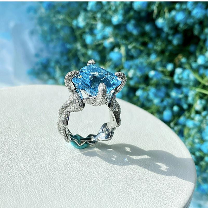 Ring Silber, Blau, Zirkonia, Damen - Bild 3